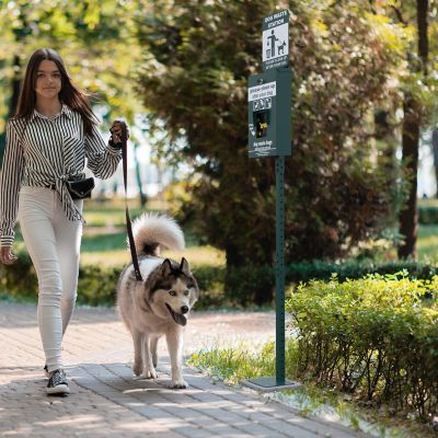 Image showing  Mini Pet Waste Station-Pull Out Waste Bag Dispenser-Hand Sanitizer Bottle