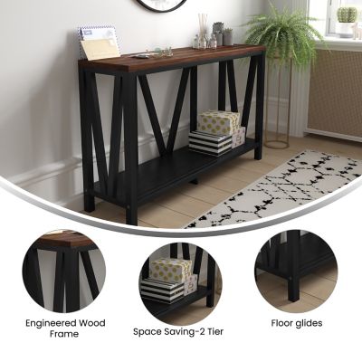 Image showing  Charlotte Modern 2-Tier Farmhouse Entryway Living Room Console Accent Table
