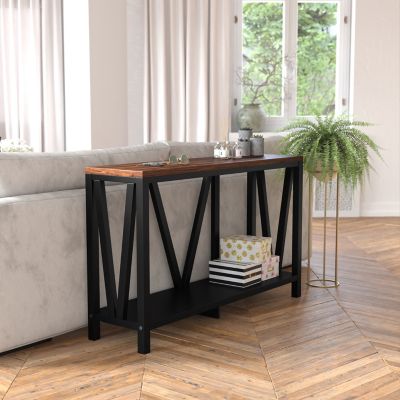 Image showing  Charlotte Modern 2-Tier Farmhouse Entryway Living Room Console Accent Table