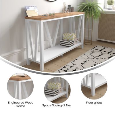 Image showing  Charlotte Modern 2-Tier Farmhouse Entryway Living Room Console Accent Table