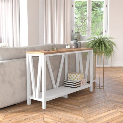Image showing  Charlotte Modern 2-Tier Farmhouse Entryway Living Room Console Accent Table