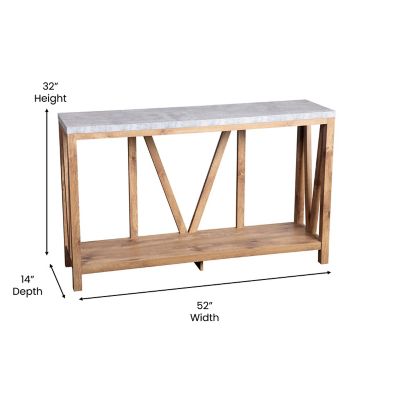 Image showing  Charlotte Modern 2-Tier Farmhouse Entryway Living Room Console Accent Table