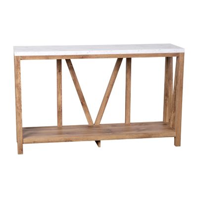 Image showing 1 th Flash Furniture Charlotte Modern 2-Tier Farmhouse Entryway Living Room Console Accent Table