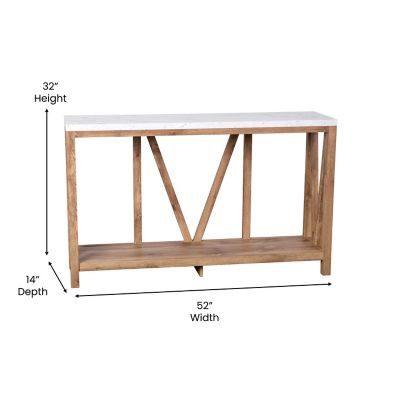 Image showing 2 th Flash Furniture Charlotte Modern 2-Tier Farmhouse Entryway Living Room Console Accent Table