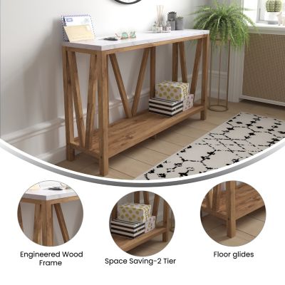 Image showing 3 th Flash Furniture Charlotte Modern 2-Tier Farmhouse Entryway Living Room Console Accent Table