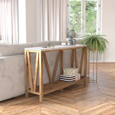 Image showing 4 th Flash Furniture Charlotte Modern 2-Tier Farmhouse Entryway Living Room Console Accent Table