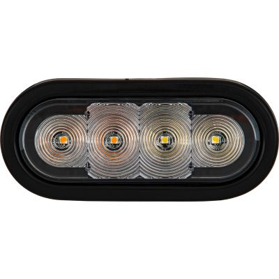 Image showing  6 in. Oval Strobe Light with Amber/Clear LEDs and 9 Flash Patterns