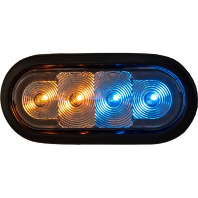 Image showing  6 in. Oval Strobe Light with Amber/Blue LEDs and 9 Flash Patterns