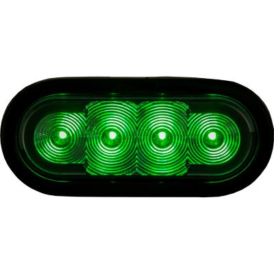 Image showing  6 in. Oval Strobe Light with Green LEDs and 9 Flash Patterns