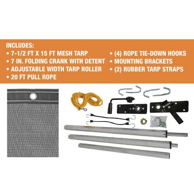 Image showing  7.5 ft. x 15 ft. Aluminum Tarp System with Mesh Tarp