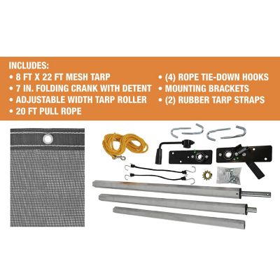 Image showing  8 ft. x 22 ft. Aluminum Tarp System with Mesh Tarp