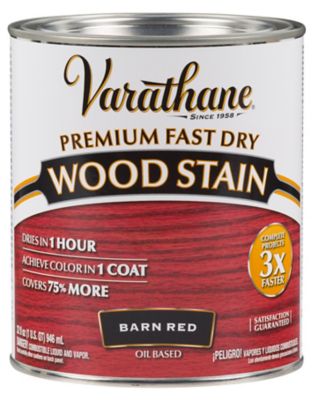 Rust-Oleum Varathane Fast Dry Wood Stain, Barn Red, 1 qt.