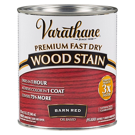 Rust-Oleum Varathane Fast Dry Wood Stain, Barn Red, 1 qt.