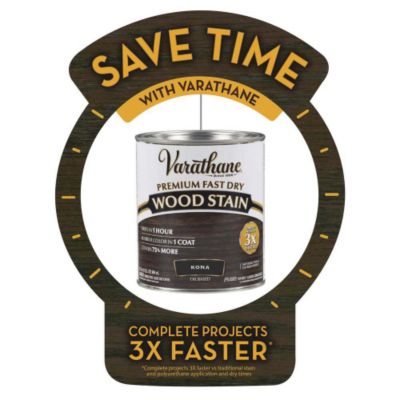Image showing 5 th Rust-Oleum 1 qt. Barn Red Varathane Fast Dry Wood Stain