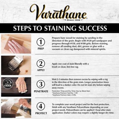 Image showing 9 th Rust-Oleum 1 qt. Sunbleached Varathane Premium Fast Dry Wood Stain