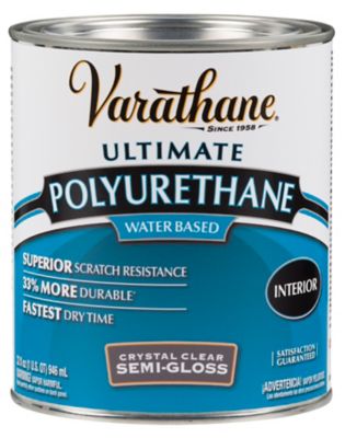 Rust-Oleum 1 qt. Crystal Clear Varathane Water-Based Interior Ultimate Polyurethane, Semi-Gloss