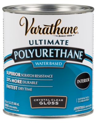 Rust-Oleum 1 qt. Crystal Clear Varathane Water-Based Interior Ultimate Polyurethane, Gloss