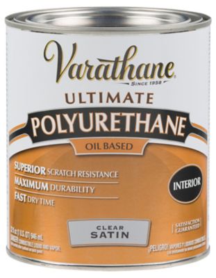 Rust-Oleum 1 qt. Crystal Clear Varathane Oil-Based Interior Ultimate Polyurethane, Satin