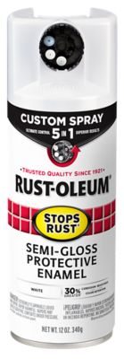 Rust-Oleum 12 oz. White Rust-Oleum Stops Rust Custom 5-in-1 Spray Paint, Semi-Gloss