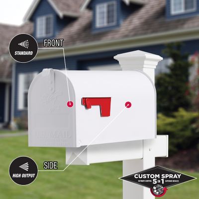 Image showing  12 oz. White Rust-Oleum Stops Rust Custom 5-in-1 Spray Paint, Semi-Gloss