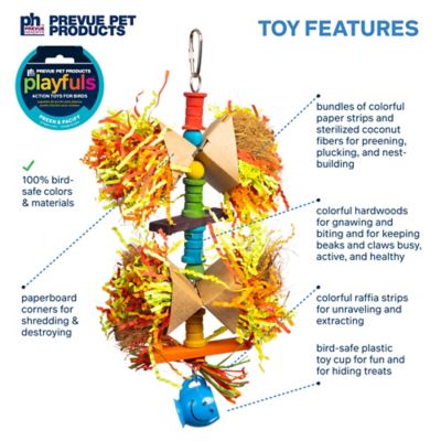 Image showing  Playfuls Preen and Pacify Party Popper Bird Toy