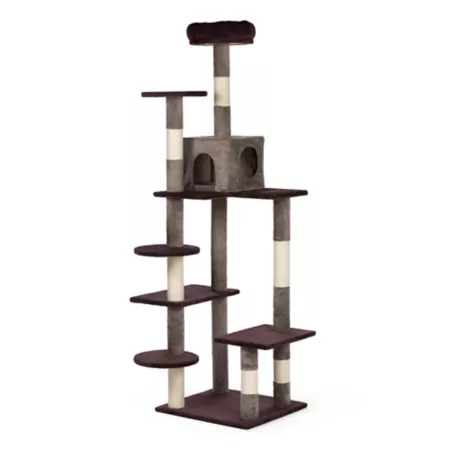 Prevue Pet Products 71 3/4 in Cat Play Tower with Beds and Scratching Posts Purple Cat Trees & Condos