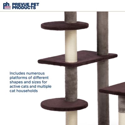 Image showing  71-3/4 in. Cat Play Tower with Beds and Scratching Posts, Purple