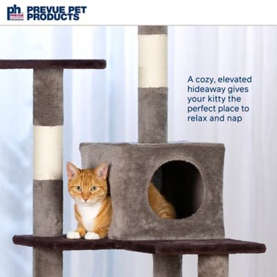 Image showing  71-3/4 in. Cat Play Tower with Beds and Scratching Posts, Purple