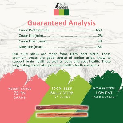 Image showing  12 in. Jumbo Natural Beef Bully Stick Dog Treats, 2 ct.