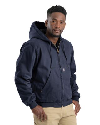 Berne Men's Super-Duty Washed Duck Quilt-Lined Hooded Jacket