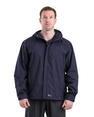 Berne Men's Coastline Lightweight Hooded Full-Zip Rain Jacket