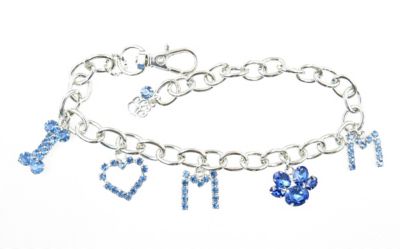 Buddy G's I heart Mom Dog collar with rhinestone letter