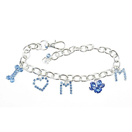Buddy G's I Heart Mom Dog Collar with Rhinestone Letters, Small