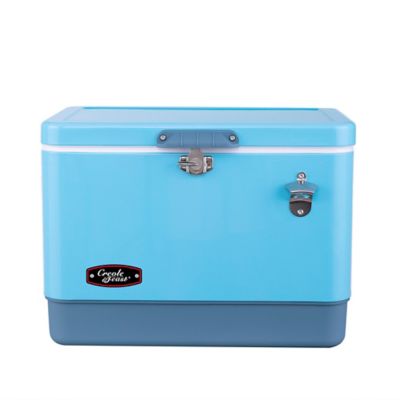Creole Feast 54 qt. Portable Cooler, 4-Day Ice Retention Chest Box for Fishing, BBQ and Beach Blast, Blue, CL5401B