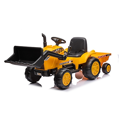 Freddo 12V Excavator 1-Seater Ride-on for Kids, Yellow