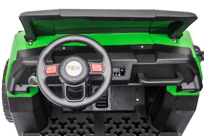 Image showing  24V 6 Wheeler Tractor Trailer 2-Seater Ride-On Toy with Dump Cart, Green