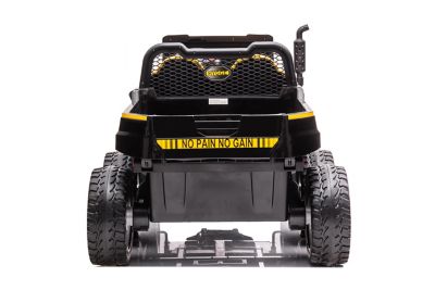 Image showing  24V 6 Wheeler Tractor Trailer 2-Seater Ride-On Toy with Dump Cart, Black
