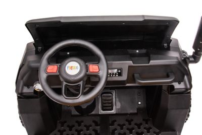 Image showing 7 th Freddo 24V 6 Wheeler Tractor Trailer 2-Seater Ride-On Toy with Dump Cart, Black