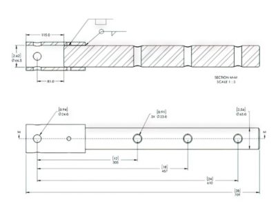 Image showing  Auger Extension, 24 in. Variable, 2-9/16 in. Round