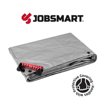 Image showing  10 ft. x 12 ft. Heavy-Duty Tarp with Handles, Black/Silver