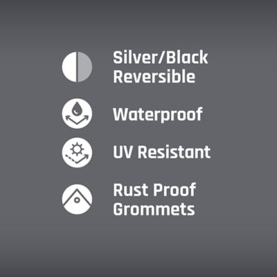 Image showing  10 ft. x 12 ft. Heavy-Duty Tarp with Handles, Black/Silver