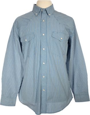 Wyoming Traders Western Plaid Shirt, Blue White