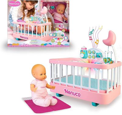 Nenuco Good Sleep Cradle with Baby Doll, Crib, and Accessories