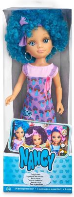 Nancy Curly Power Fashion Doll with Blue Hair