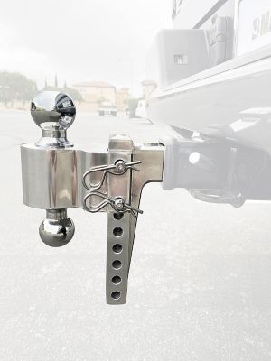 Image showing  2 in. Receiver Aluminum Adjustable Ball Mount, 6 in. Drop, 10,000 lb. Capacity