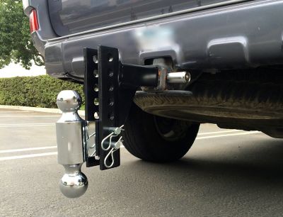 Image showing  2 in. Receiver Adjustable Dual Ball Mount with 2 in. and 2-5/16 in. Ball, 6.5 in. Drop, 12,000 lb. Capacity