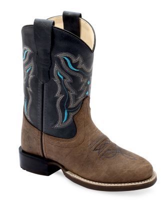 Old West Boys' Broad Round Toe Boots, BRC2015