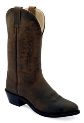 Old West Women's Narrow Round Toe Western Boots, 7.5,Burnt Brown at ...