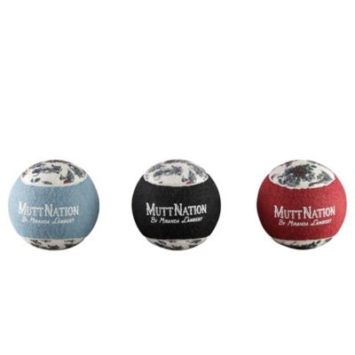 MuttNation Fueled by Miranda Lambert Jumbo Tennis Ball Dog Toy, 3-Pack