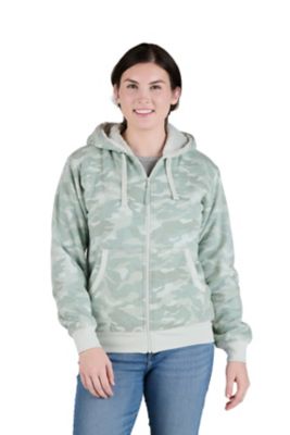 Blue Mountain Women's Sherpa-Lined Fleece Zip-Front Hooded Sweatshirt